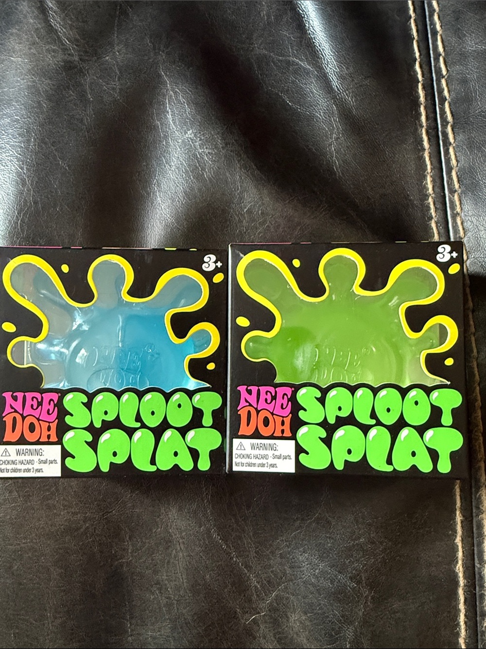 New Authentic Needoh Set of 2 Sploot Splat - Blue and Green
